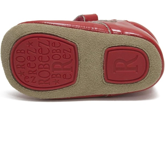 Robeez Baby Girls First Kicks, Velvet Bow Red Patent, 6-9 Months - Picture 2 of 4